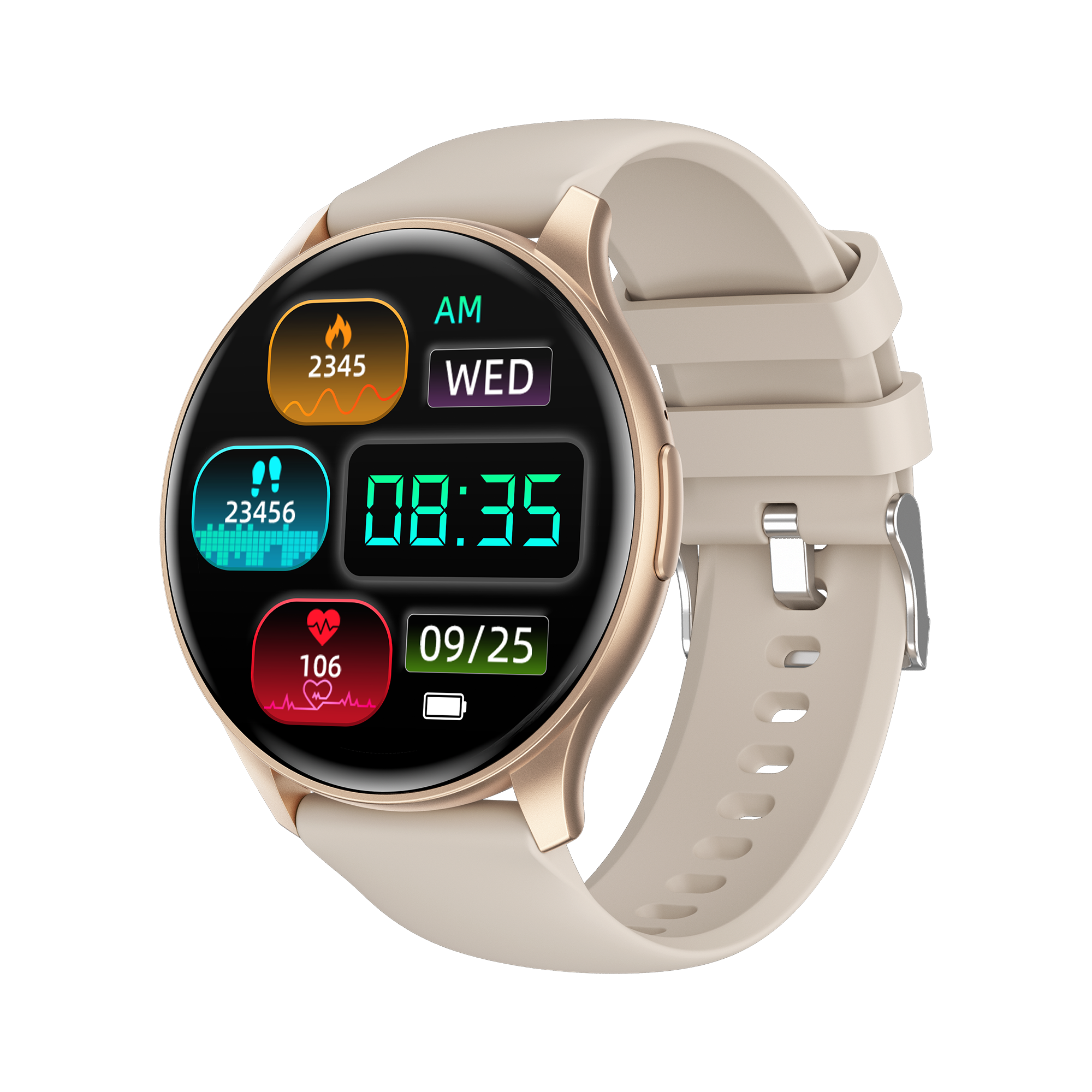 Counter Sleep Monitor Music Control Smartwatch Rate Blood Pressure Ladies Smartwatch Bracelet Lady Round Smart Watches