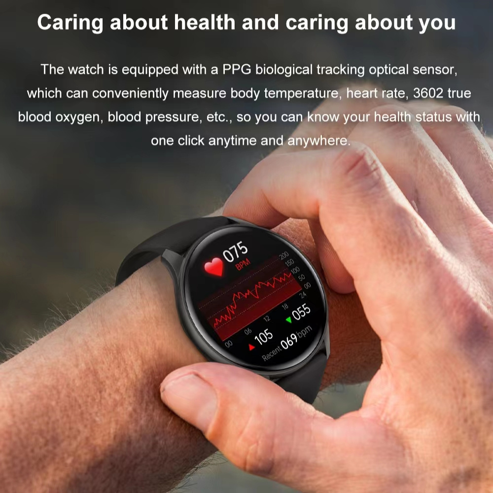 Counter Sleep Monitor Music Control Smartwatch Rate Blood Pressure Ladies Smartwatch Bracelet Lady Round Smart Watches