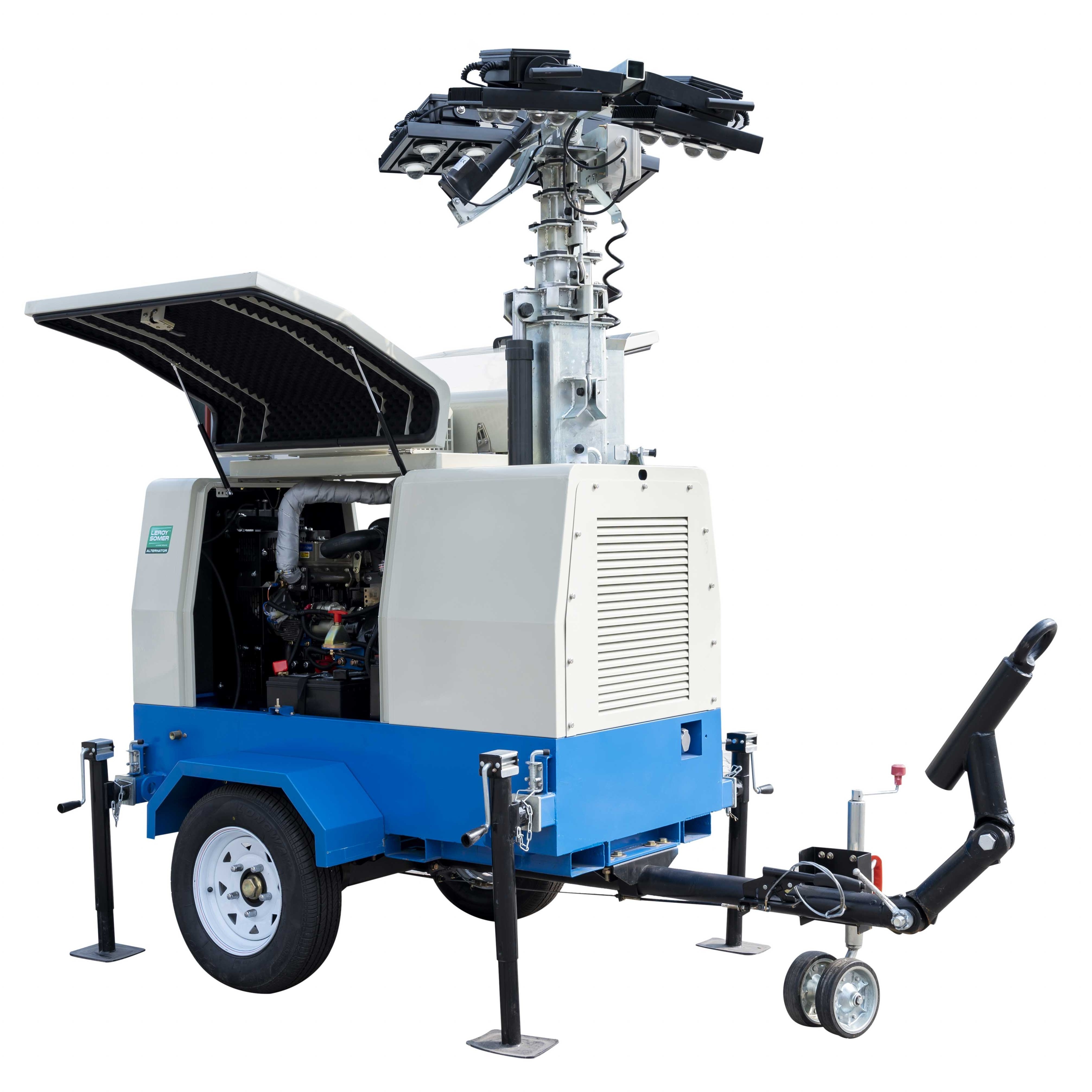 9m Mast 4x1000w Mobile Light Tower Diesel Generator with 5kw 8kw 10kw Lamp Metal Power Lighting Engine