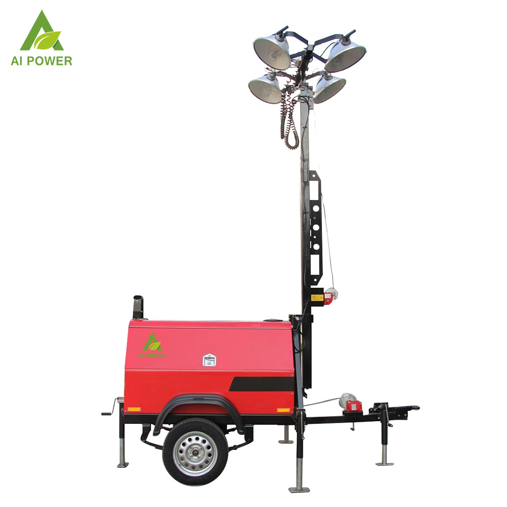 4*1000W Kubota engine portable cheap light tower