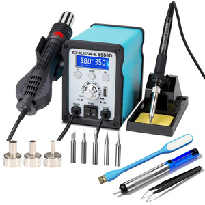 Factory Directly Supply 8586D Rework station 780W Hot Air and soldering iron 2 In 1 Desoldering Station