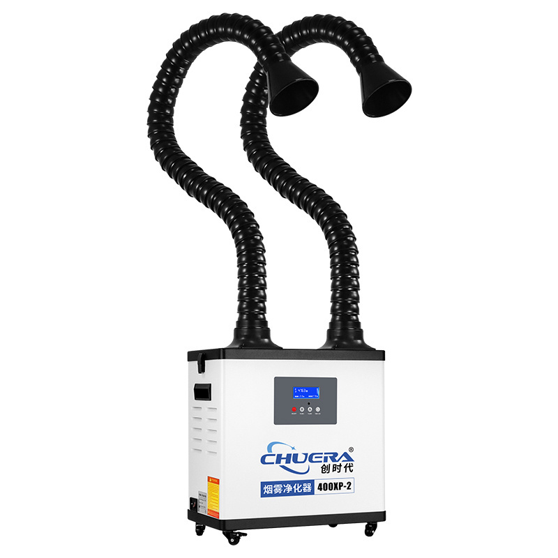 Smoke Fume Extractor Double Arm Purifying Laser Welding Industrial Fume Extractor Smoke Evacuator Machine