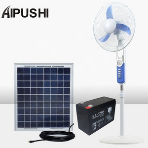 Air Cooling Appliance Electric Solar Rechargeable Battery Pedestal Stand Fan With USB Mobile Charge LED light