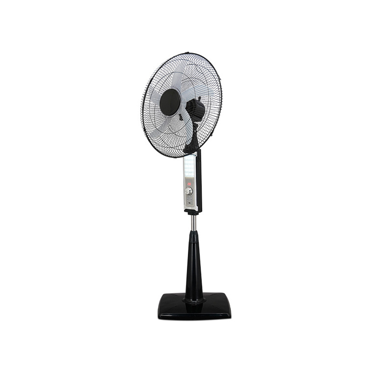 Hot Sell 16 Inch 18 Inch Solar Emergency Battery Operated Charging Standing Rechargeable Fan With Led Light