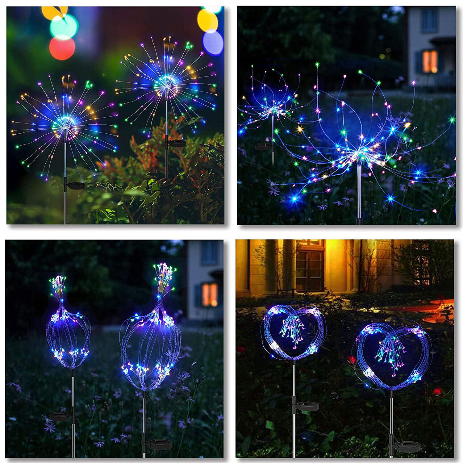 300LED Outdoor Solar Garden Fireworks Light DIY Landscape Light Pedestrian Path Backyard Christmas Decoration