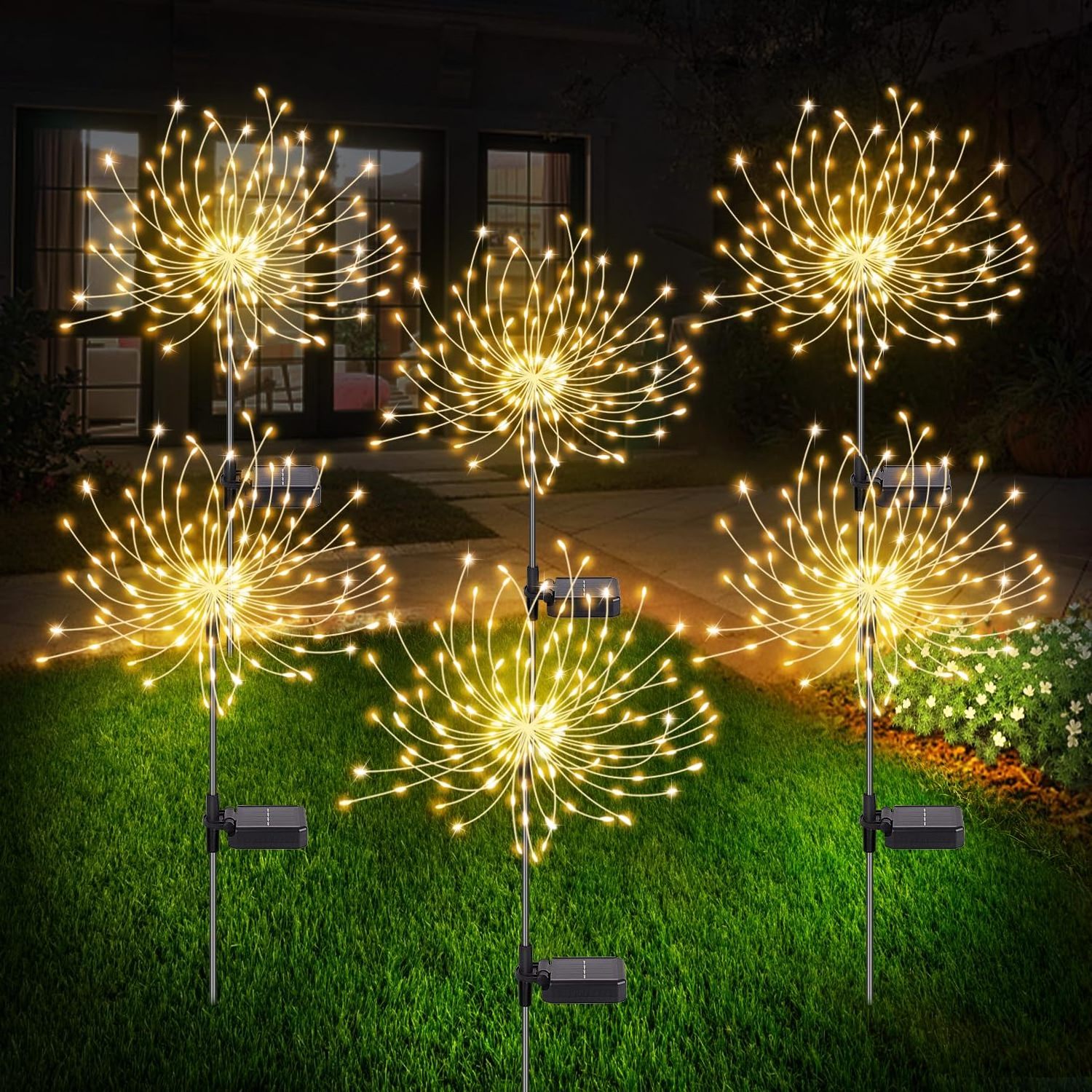 300LED Outdoor Solar Garden Fireworks Light DIY Landscape Light Pedestrian Path Backyard Christmas Decoration