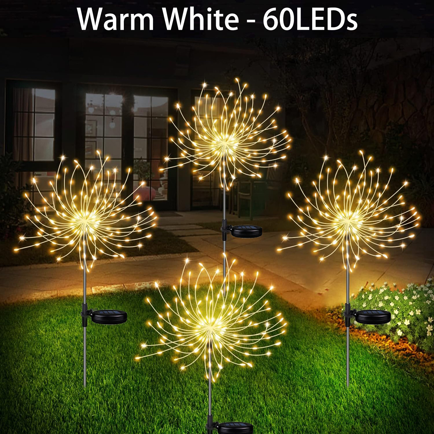 Solar Lights Outdoor Garden Decor LED Fairy Fireworks Lights For Decorations Yard Patio  Backyard Plant Tree Bushes Clearance