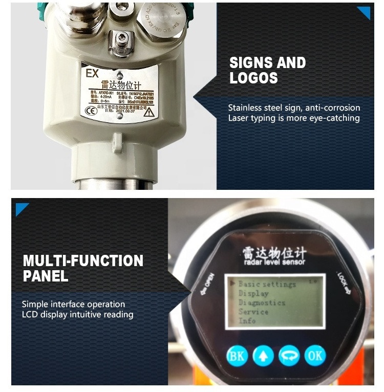 OEM High Frequency radar measurement 4-20mA radar level gauges fule tank