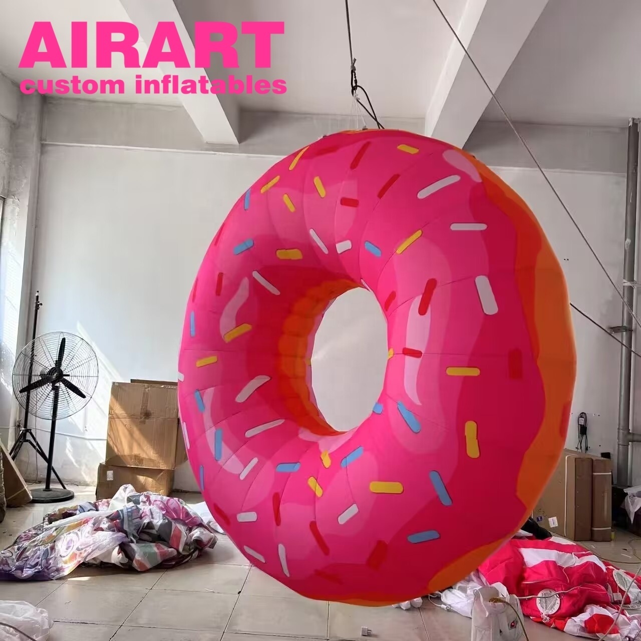 Advertising Inflatables Dessert Shop Advertisement Decoration Pink Inflatable Donut