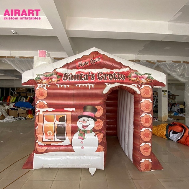 Winter inflatable house tent structure inflatable santa grotto for christmas