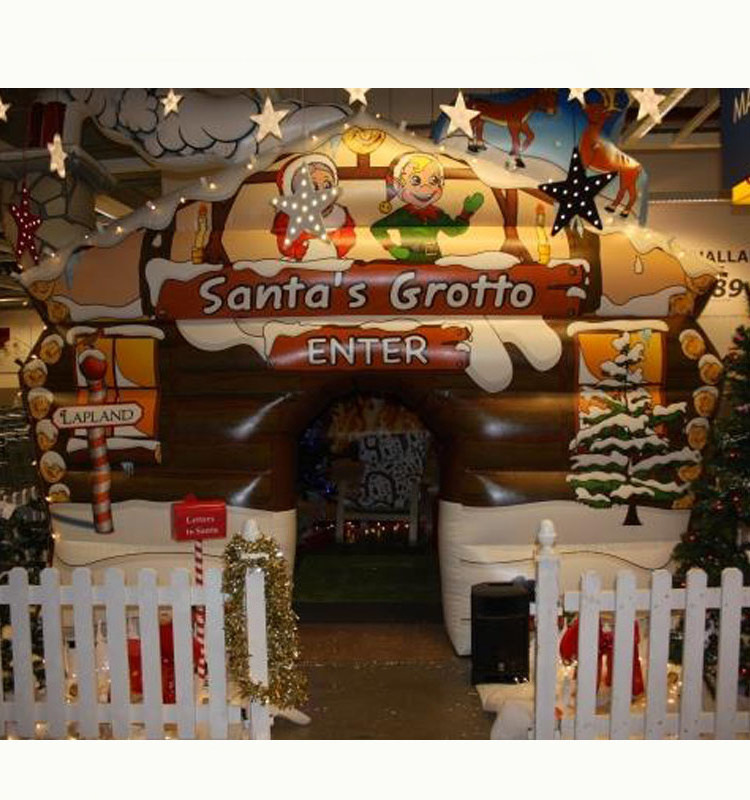 Factory price Christmas decoration inflatable products giant Inflatable Santa Grotto inflatable santa house