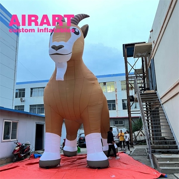 Giant inflatable goat animal, yellow inflatable sheep for outdoor advertising