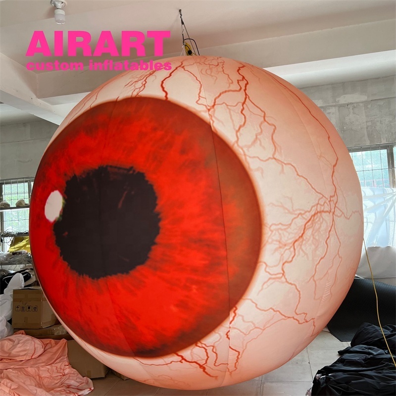 Scary Halloween Prop Red Inflatable Eyeball For Haunted House Decoration