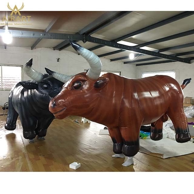 different color inflatable bull costume, walking inflatable cow mascot dress parade