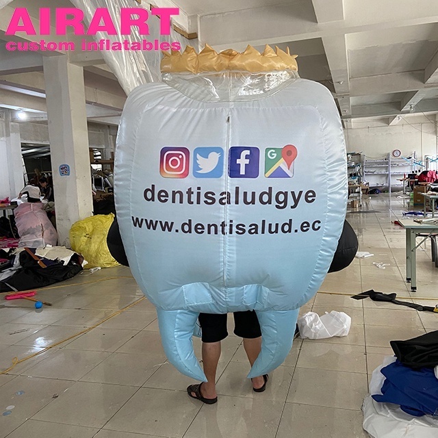 customized special shape dress, inflatable tooth cartoon mascot costume,lovely inflatable teeth walking figure Z03