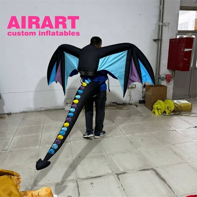 Newly designed inflatable dragon costume, realistic inflatable pterosaur dinosaur costume for adults