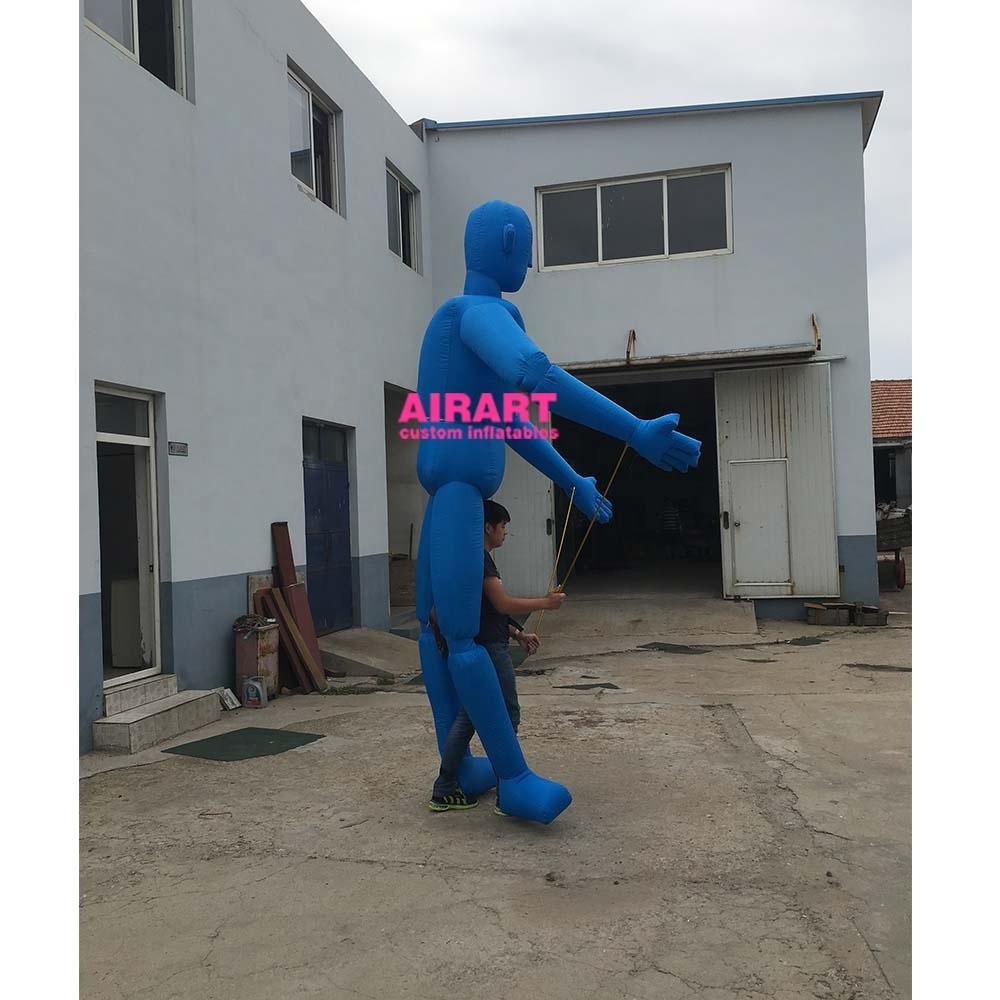 Parade Performance Inflatable Puppet Costume Adults Walking Inflatable Puppet Toy Blue Color Inflatable Puppet Man