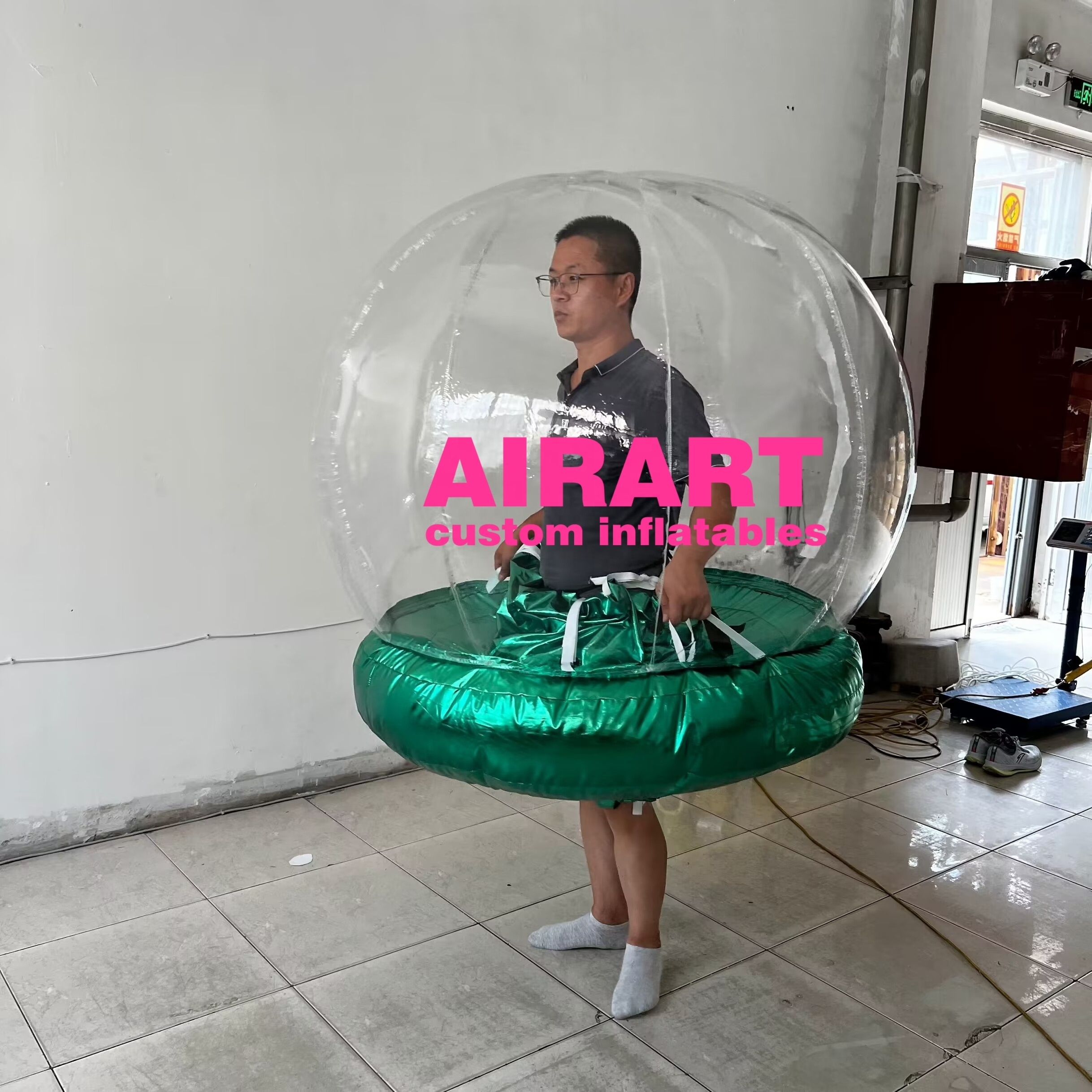 PVC Tarpaulin Inflatable Snowball Costume For Adults Parade Event