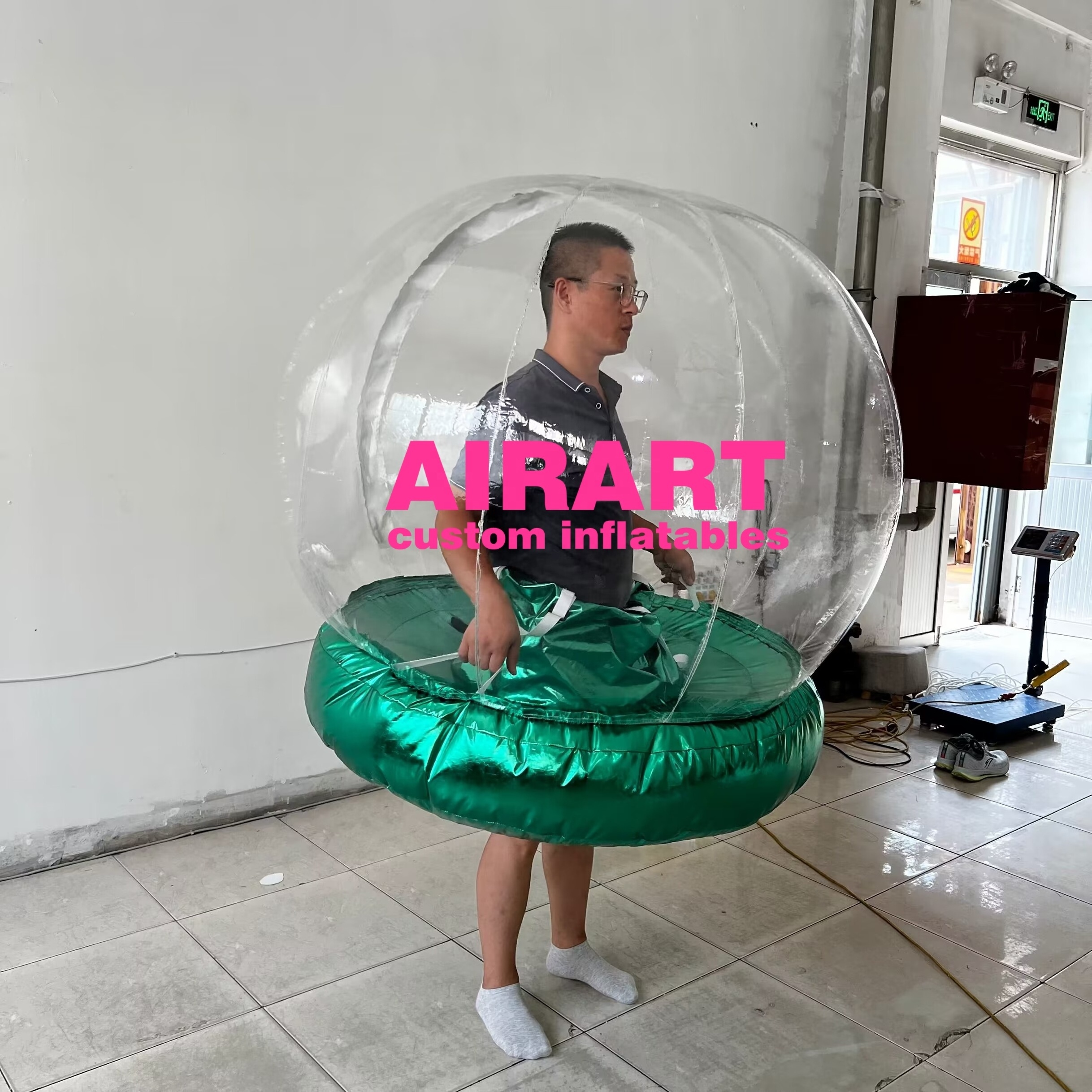 PVC Tarpaulin Inflatable Snowball Costume For Adults Parade Event