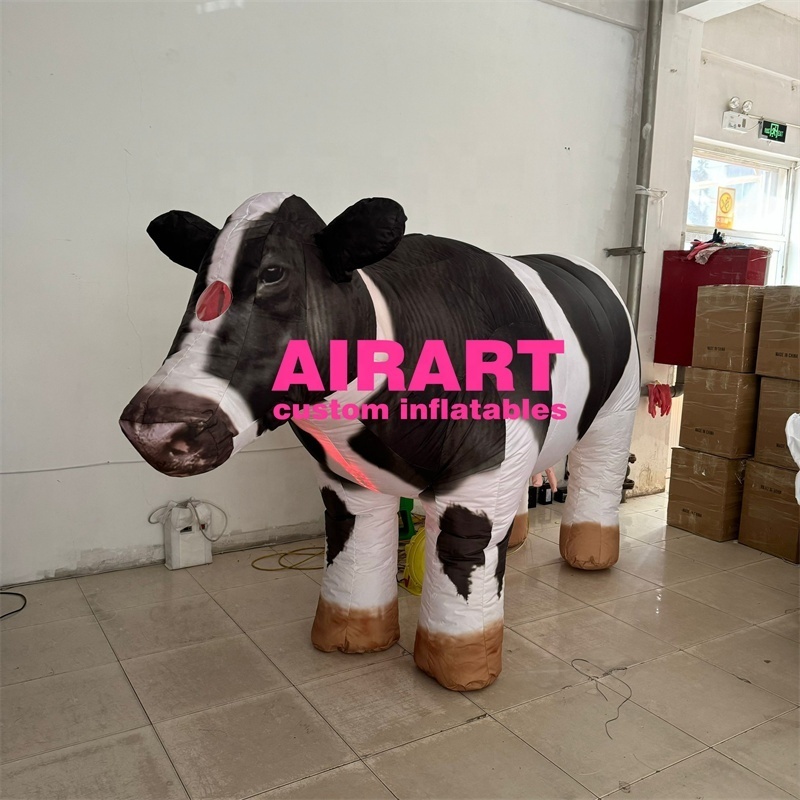 Parade decoration inflatable milk cow costume,inflatable milk cow costume with LED lights