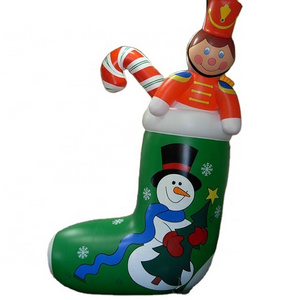 Advertising inflatable Christmas green inflatable socks for sale