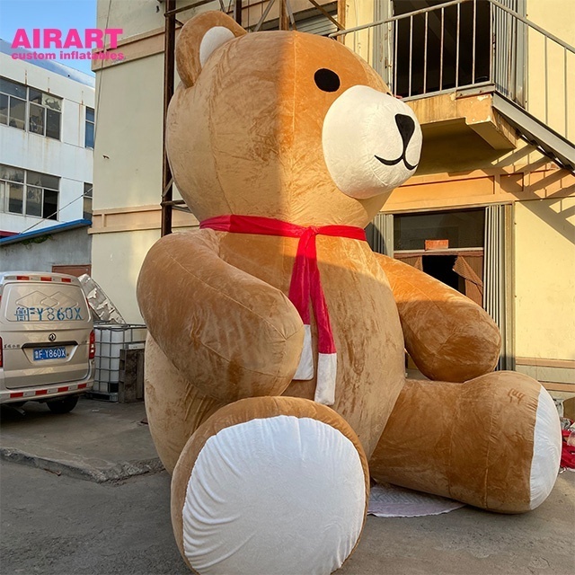 Cute brown plush Inflatable bear Giant inflatable Santa Bear