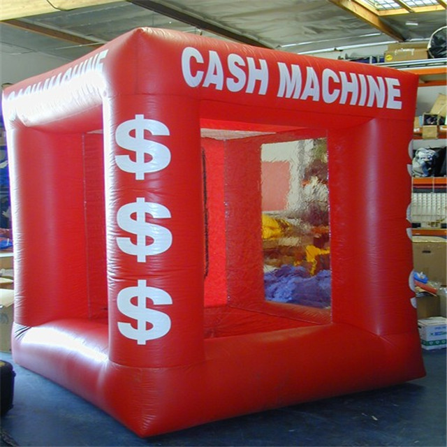 Promotion advertising cube inflatable cash machine grab money booth for sale