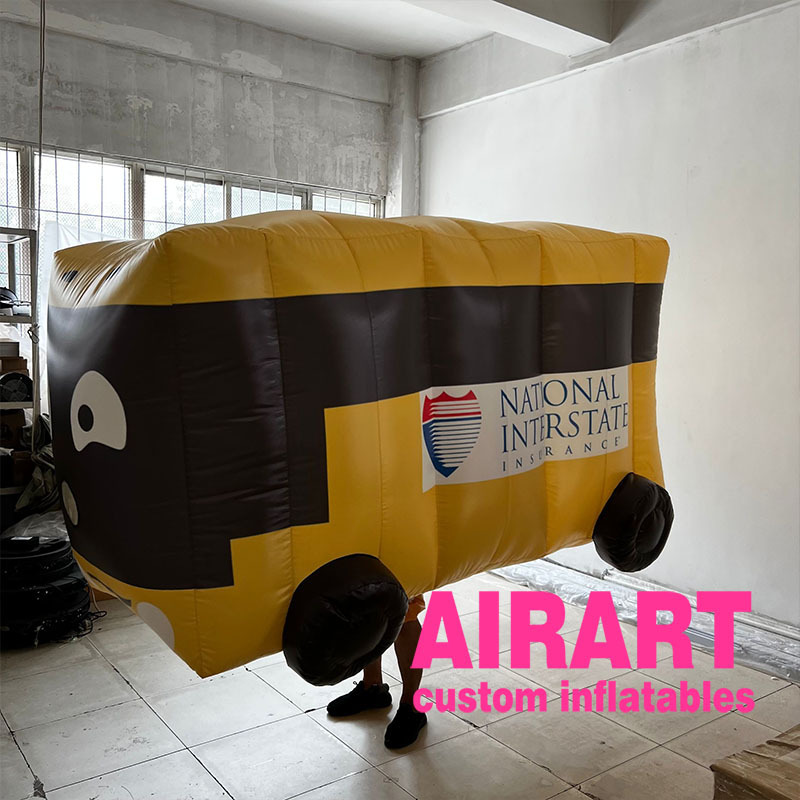 lovely inflatable bus costume, funny Inflatable blue cartoon car walking car costume