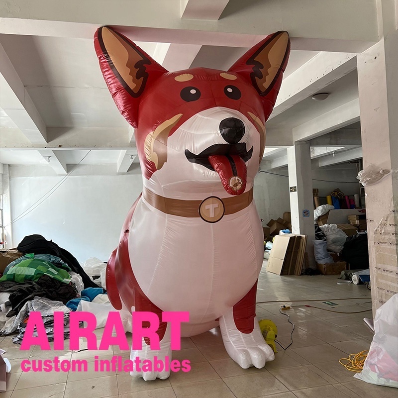 happy animal birthday party inflatable cartoon dog doll,blow up Corgi dog pet shape