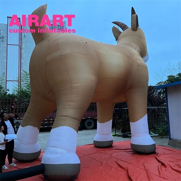 Giant inflatable goat animal, yellow inflatable sheep for outdoor advertising