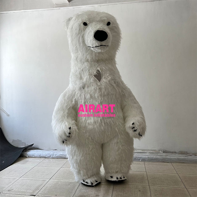 AIRART 2M high inflatable polar bear mascot inflatable bear costumes for party