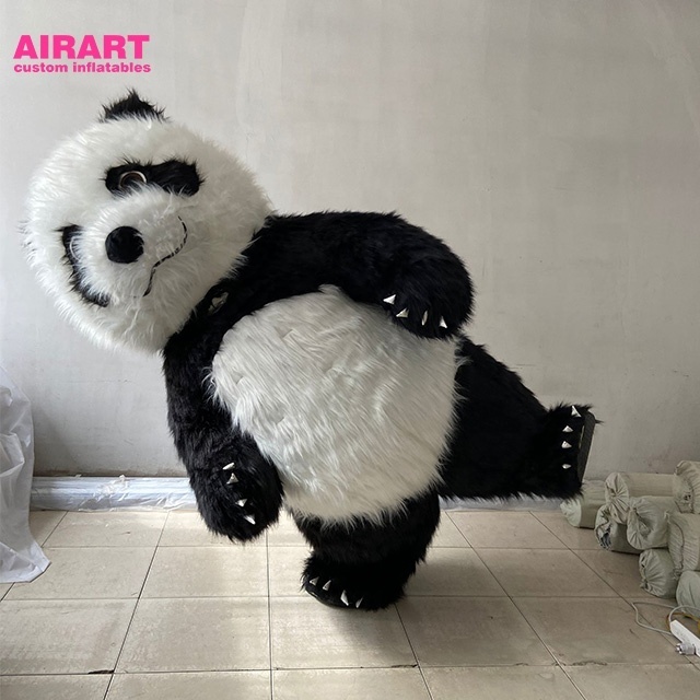 Walking inflatable panda costume, adult costume inflatable mascot customized for mall activities