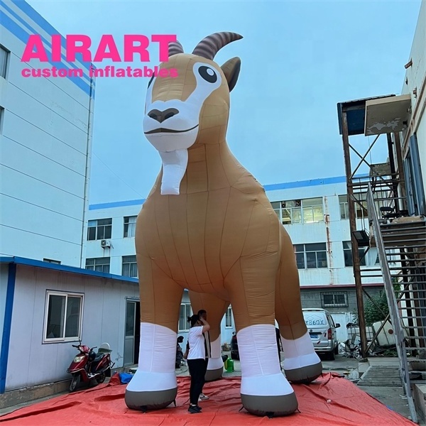 Giant inflatable goat animal, yellow inflatable sheep for outdoor advertising