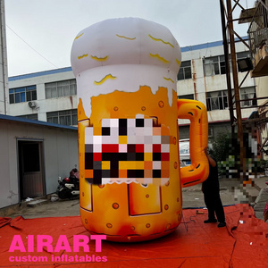 October Carnival Oktoberfest Advertising Decoration Giant Inflatable Beer Cup With Logo Printing