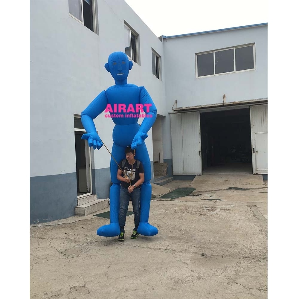 Parade Performance Inflatable Puppet Costume Adults Walking Inflatable Puppet Toy Blue Color Inflatable Puppet Man