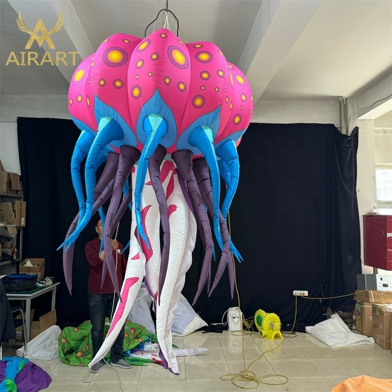 Factory customized inflatable green jellyfish,suspend inflatable jellyfish balloon