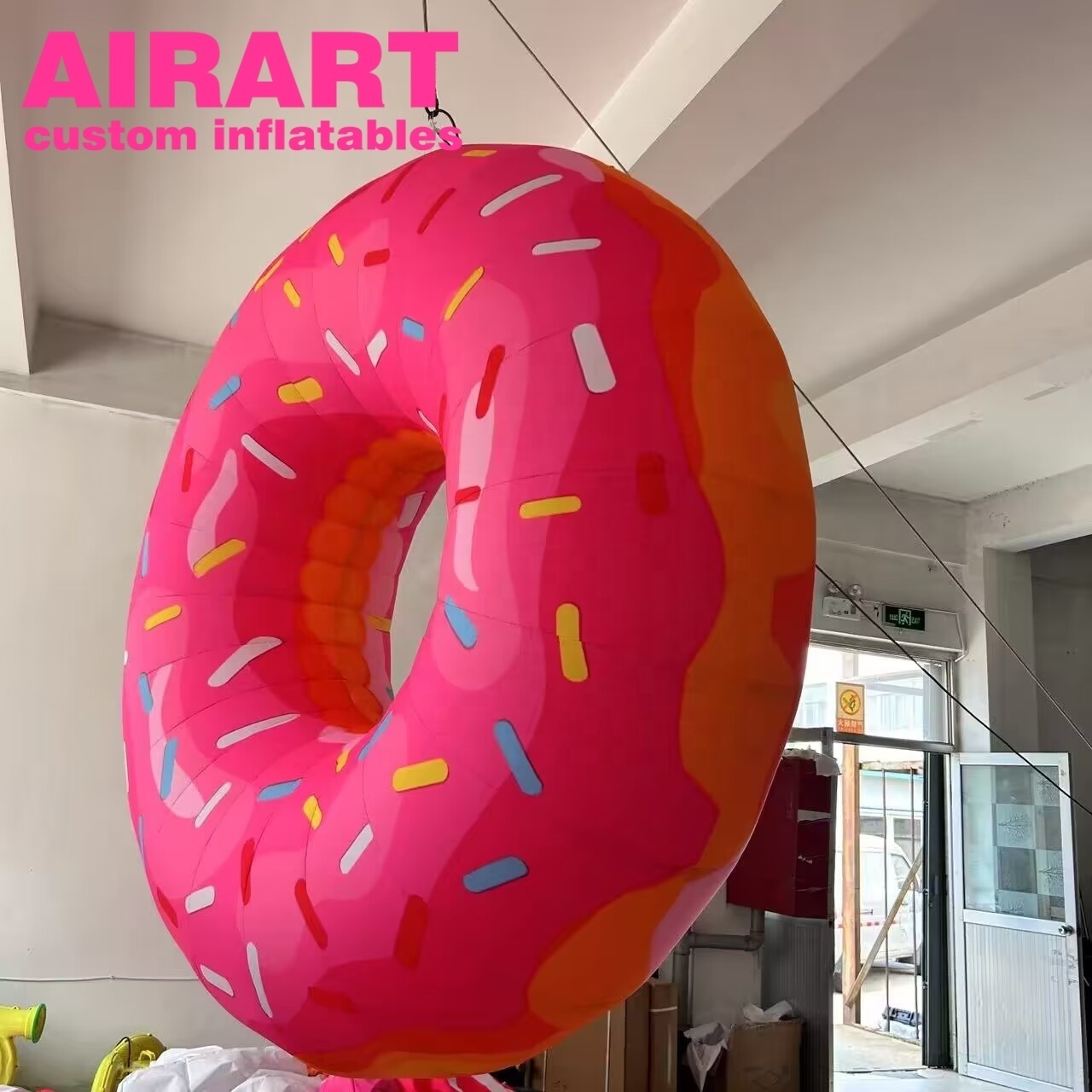 Advertising Inflatables Dessert Shop Advertisement Decoration Pink Inflatable Donut