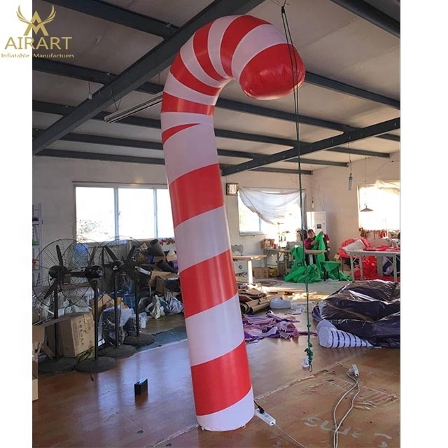 giant Wholesale price inflatable Christmas candy cane, colorful inflatable Christmas candy