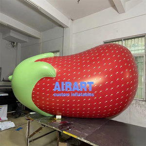 Customized size PVC material inflatable red eggplant,seal-air style simulation inflatable eggplant balloon