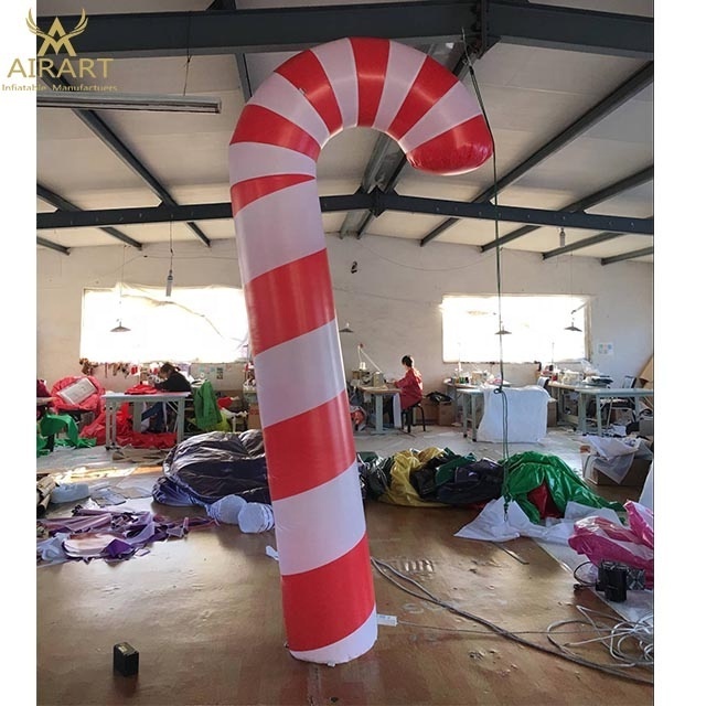 giant Wholesale price inflatable Christmas candy cane, colorful inflatable Christmas candy