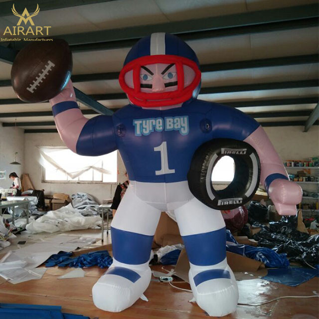 inflatable American football player,advertising inflatable rugby boy mascot figure