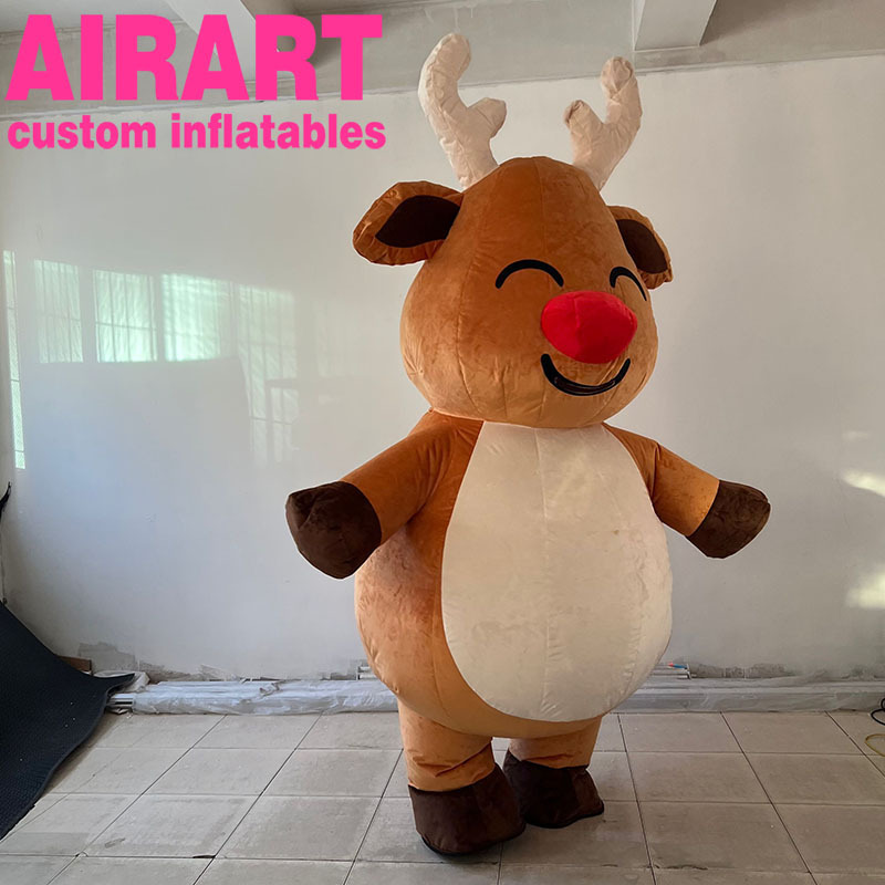 funny cute inflatable deer costume/dancing air blown reindeer puppet for adult 1