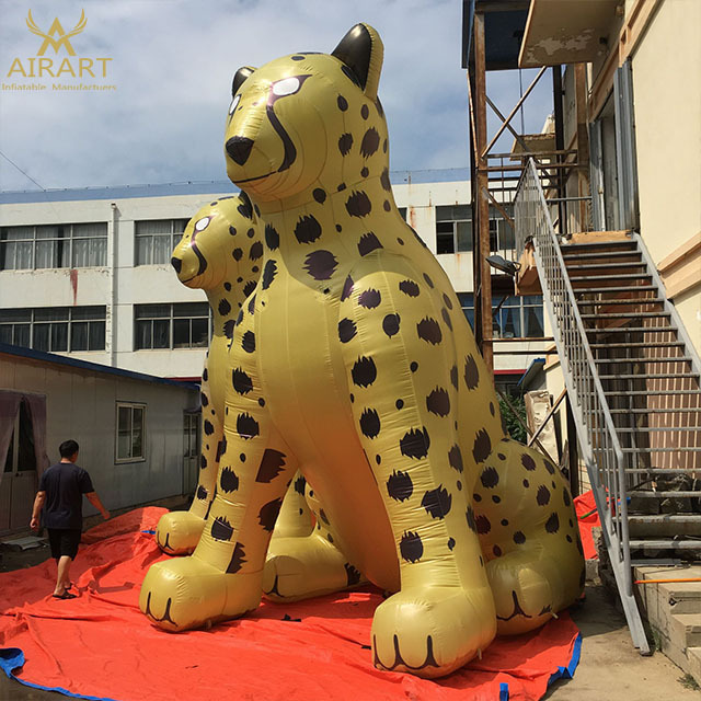 Custom giant inflatable leopard animal airblown tunnel jaguar