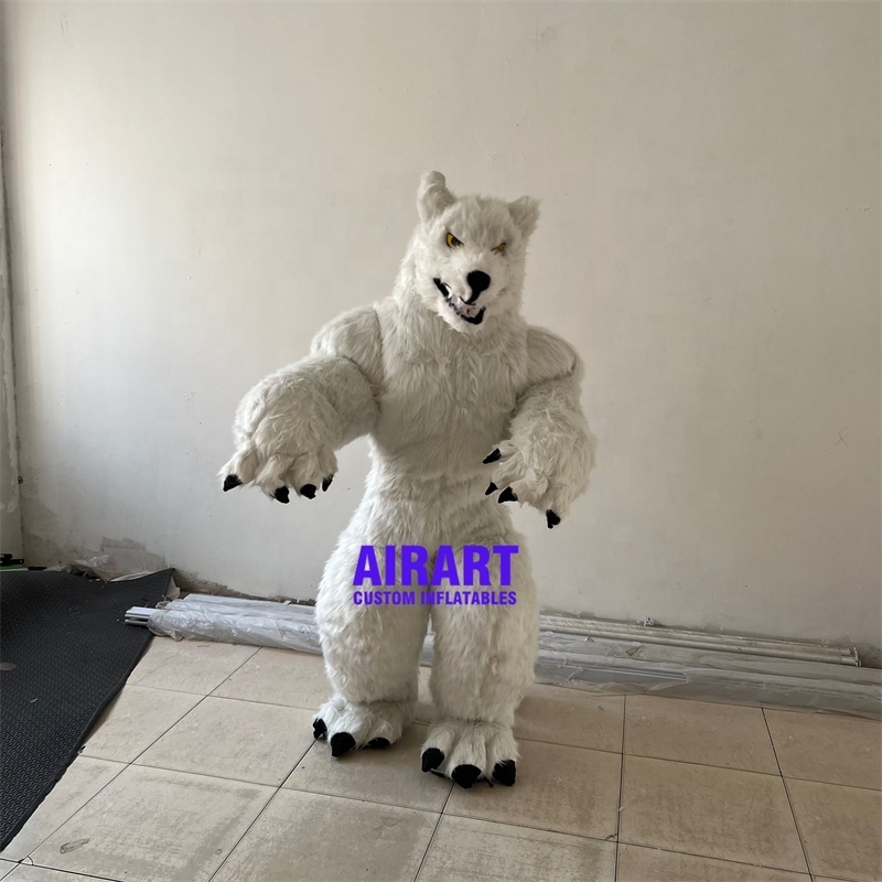 Customized size inflatable plush wolf cloth inflatable wolf costume