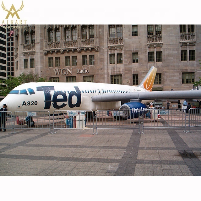 Customized Giant Advertising Transportation 10m Inflatable Airplane/Airbus/aircraft/aeroplane in advertising inflatable