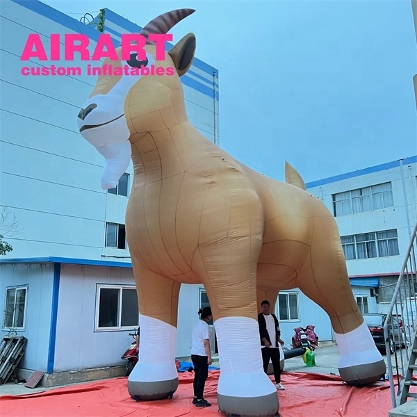 Giant inflatable goat animal, yellow inflatable sheep for outdoor advertising