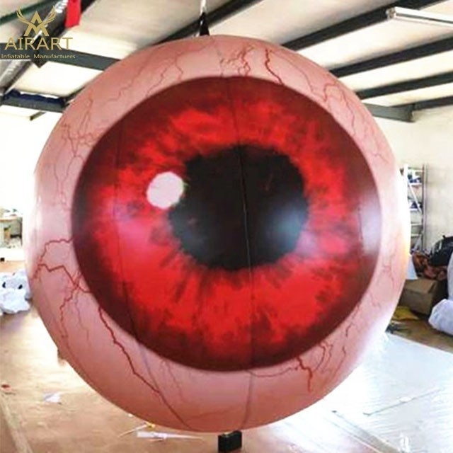 Scary Halloween Prop Red Inflatable Eyeball For Haunted House Decoration