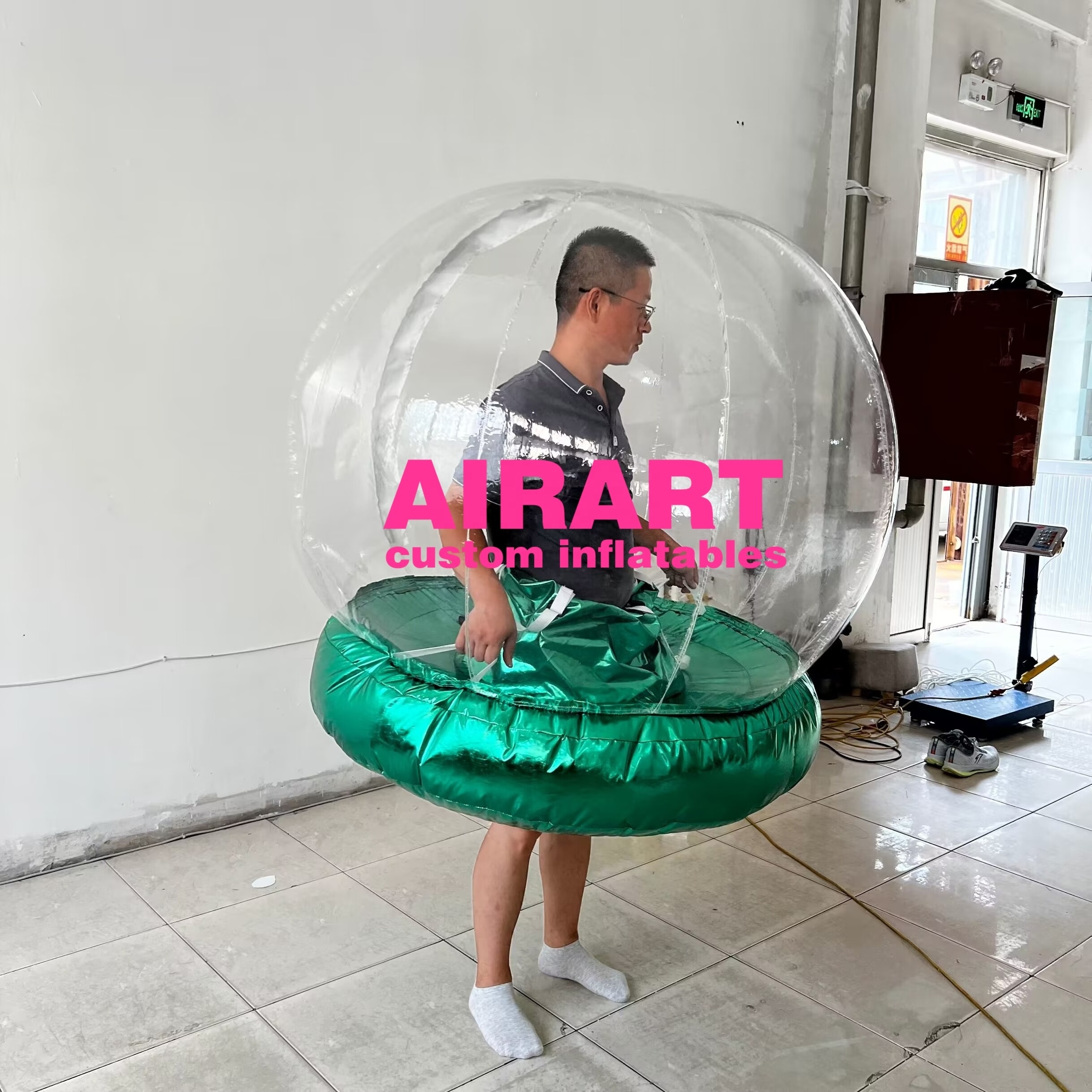 PVC Tarpaulin Inflatable Snowball Costume For Adults Parade Event