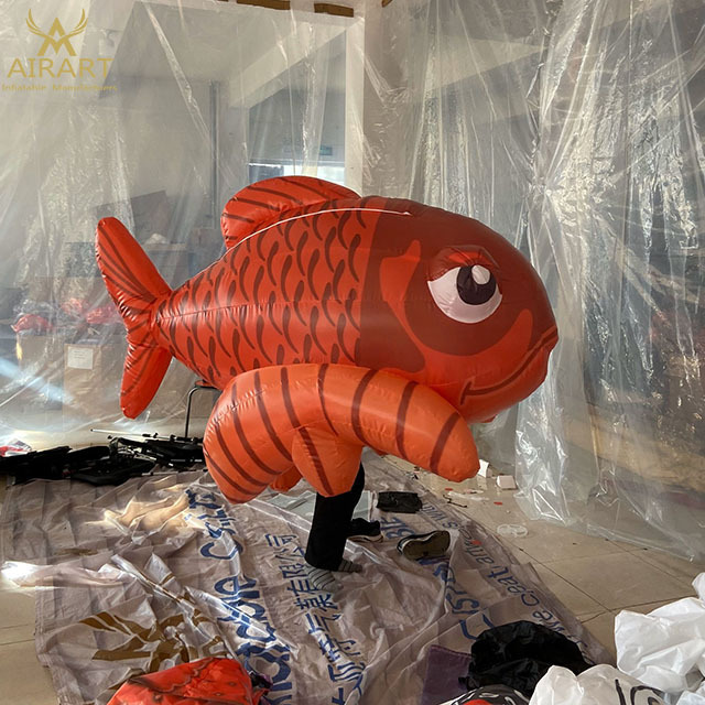 Advertising events decoration new design inflatable discus fish fish costume for parade