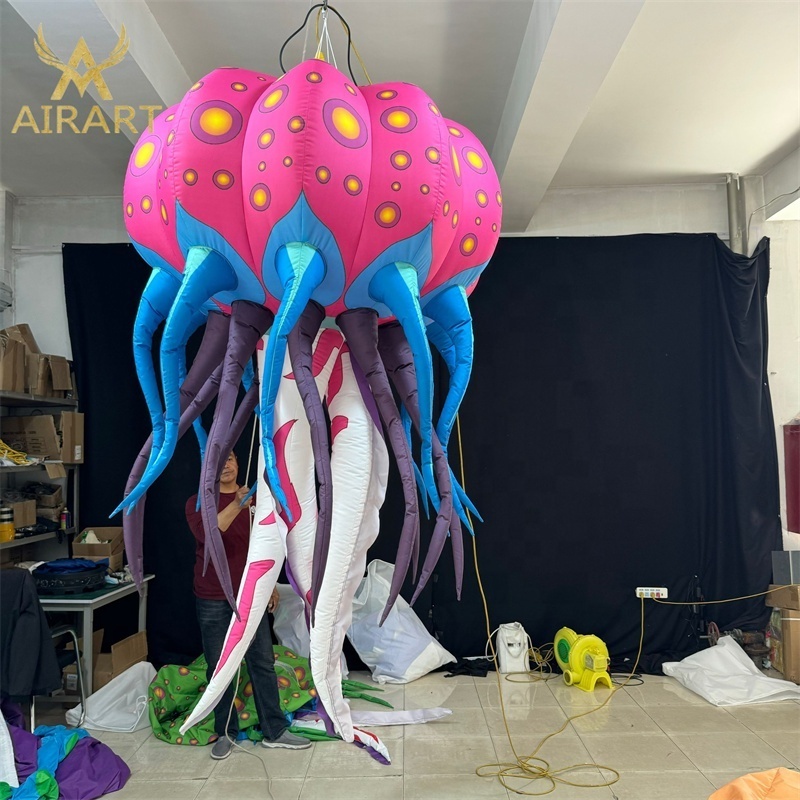 Factory customized inflatable green jellyfish,suspend inflatable jellyfish balloon